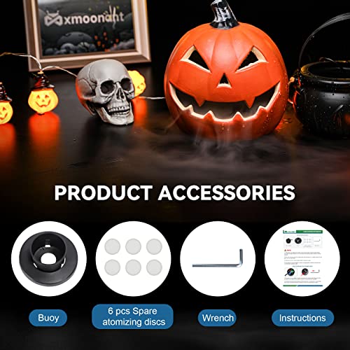 Mxmoonant 3 Kopf Ultraschall-Nebelmacher 1500mL/H Nebelmaschine mit 6 Ersatz Zerstäubungsscheiben für Wasserbrunnen Teich Aquarium Steingarten Waschbecken