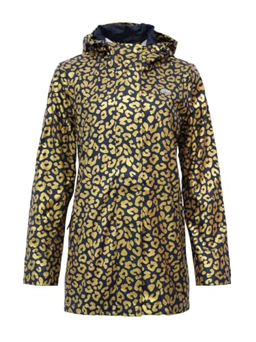 Women's Waterproof Hooded Raincoat Animal Print Anorak Stylish Jacket for Outdoor Working Rainy
