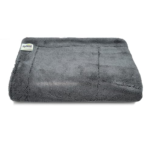 Image of SOFTSPUN Microfiber Export Rejected Cloths, Going Cheap! 1 pcs 40X60 cms 1600 GSM Grey! Thick LintStreak Free Multipurpose Cloths for Car Bike Cleaning Polishing Washing & Detailing.