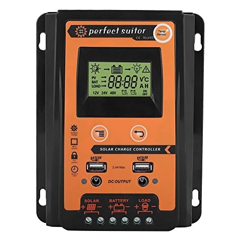 Cocoarm 30A 12/24 V MPPT Solarregler, Laderegler Charge Controller, Solarmodul Laderegler mit LCD-Bildschirm Cover