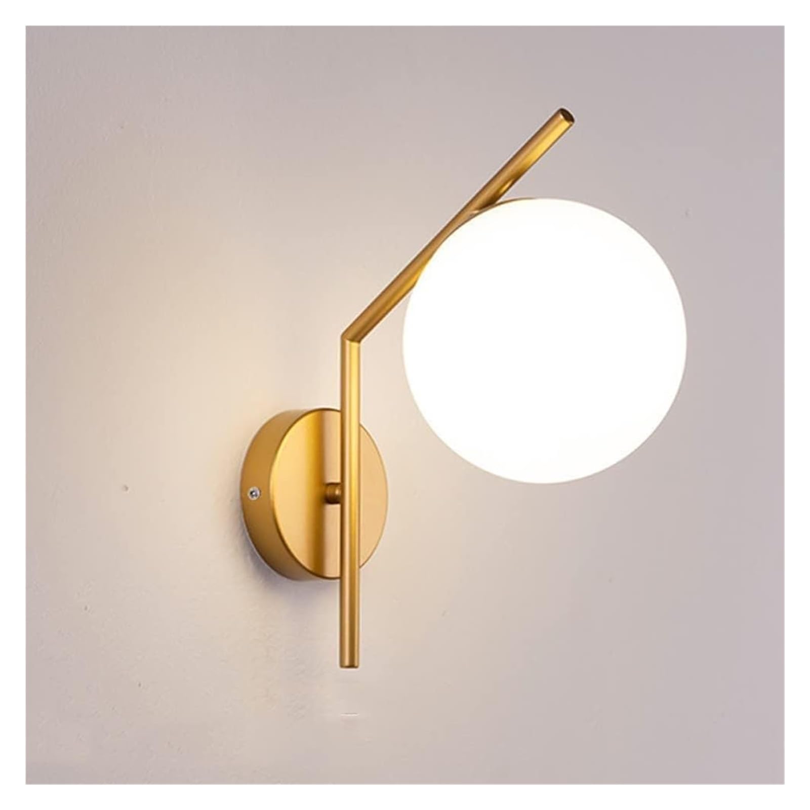 SYAXVOM Wall Lamp Light Fixtures with Globe Glass Shade - 1 Lights Sconces Lighting Indoor Retro Lamps, for Living Room Dining Bedroom Vanity Mirror Decor Lantern, E27 Base (Color : Golde