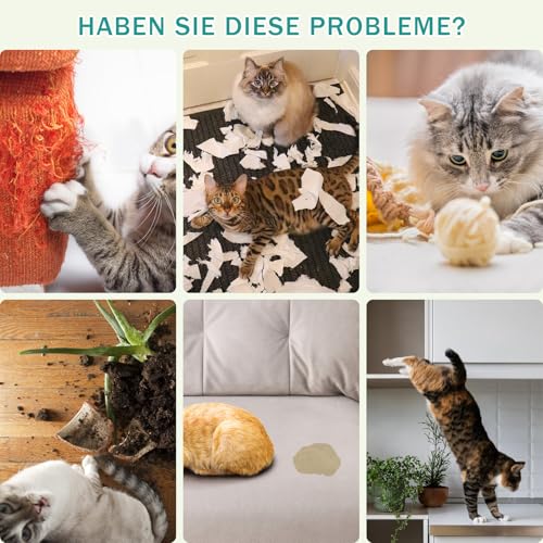 Katzenabwehrspray für Katzen, Verbesserte Fernhaltespray Katzen für Innen und Außen, natürlichen Wirkstoffen, Schützen von Möbeln, Böden, Sofas, Teppichen-150ml, Grün