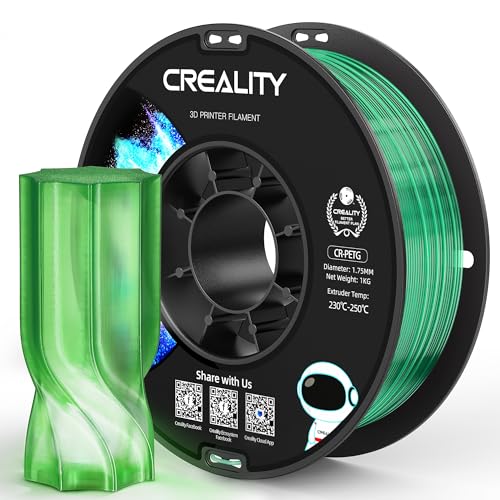 Image of Official Creality PETG 3D Printer Filament 1.75mm 1KG (2.2lbs), High Precision Strong Toughness, Odorless Better Flow Moistureproof 3D Printing Ender Filament, Translucent Green