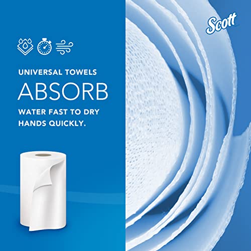Image of Scott Essential Universal Hard Roll Towels (02068), with Absorbency Pockets, 1.5 inch Core, White, (400' /Roll, 12 Rolls /Case, 4,800' /Case)