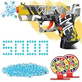 Gel Ball Blaster Water Bead Toy Gun, Cool Splatter Ball Manual Toy Pistol with 5000 Gel Ball and 2 T