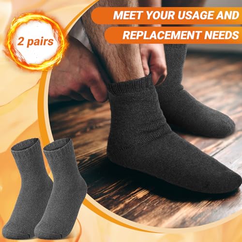 Sintege 2 Pairs Winter Thermal Fuzzy Socks Heated Thick Insulated Socks Men Women for Ski Hiking4