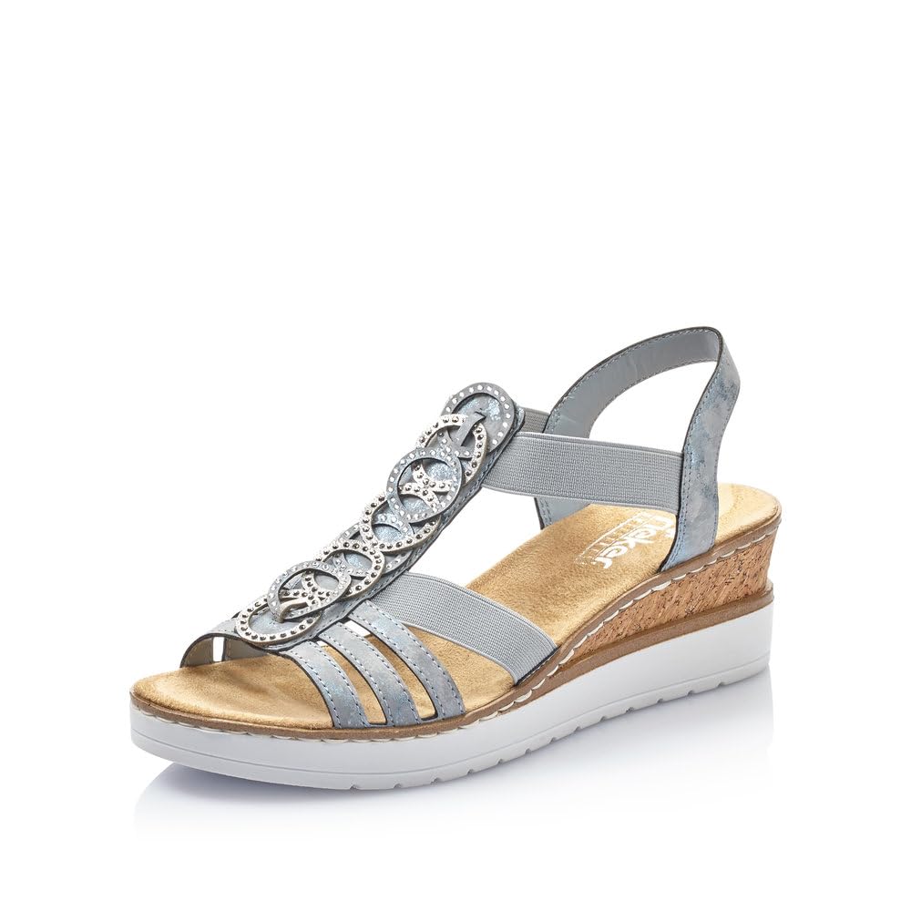 Rieker Damen Keilsandalen V38H8, Frauen Sandalen