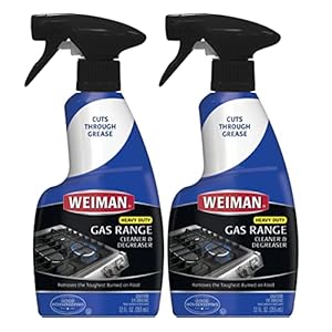 Weiman Gas Range and Stove Top Cleaner and Degreaser – 2 Pack – Dissolves Cooked On Food and Stains