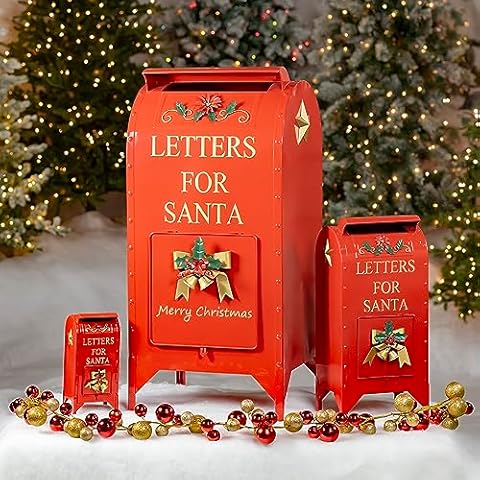 Zaer Ltd. Letters for Santa Christmas Mailbox Decoration (Set of 3, 46" Tall, 25.5" Tall, and 13.2" Tall) Cover
