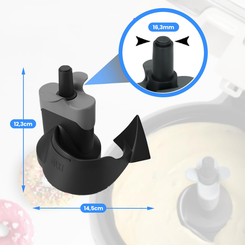 Tefal wymienna łopatka mieszająca SS-990596 kompatybilna z frytownicą powietrzną Tefal ActiFry FZ710015 | Oryginalna wymienna końcówka Tefal XA900302 z silikonową uszczelką | Łatwa instalacja