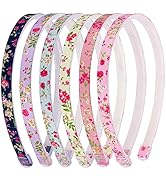 Zifengcer Floral Headbands for Girls Plastic Flower Print Headband with Teeth Thin Hair Accessori...