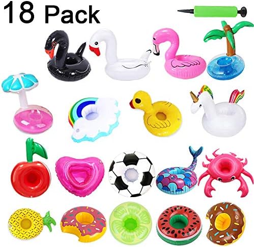 GetLoveProduct 18 Packs Inflatable Drink Holders , Drink Floats Inflatable Cup Coasters for Pool Party