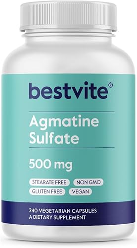 BESTVITE Sulfato de agmatina 500 mg (240 cápsulas vegetarianas)