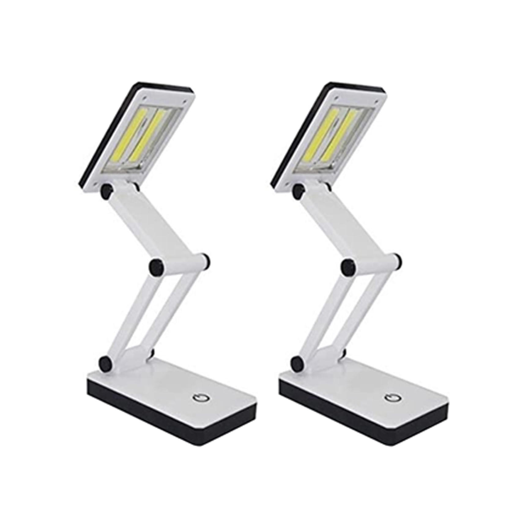 Hndhbfgrt 2X Super Bright COB LED Portable Desk Lamp Foldable Press Sensitive Control Battery and USB Powered (No Battery)