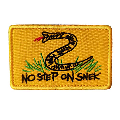 No Step On Snek Patch, Military Embroidered Hook & Loop Morale Patch for Tactical Vest Hat Bags Backpack Clothes Jackets and Gear