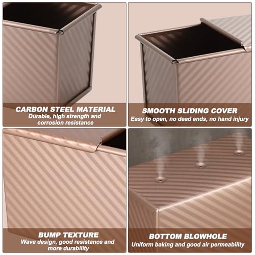 Carbon Steel Pullman Loaf Pan with Lid, Non-Stick Baking Pan for Bread, 1 lb Dough Capacity, Send Goods from Local Warehouse - Image 4