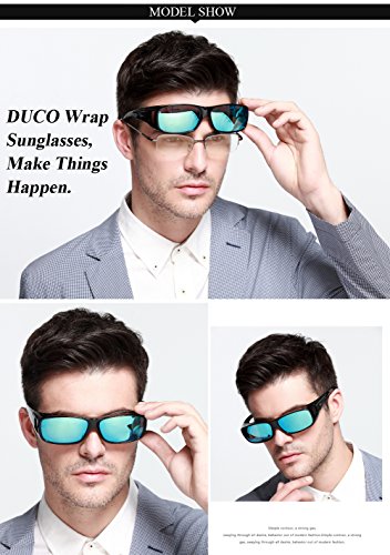 DUCO Unisex Wraparound Fitover Glasses Polarized Wear Over Sunglasses 8953
