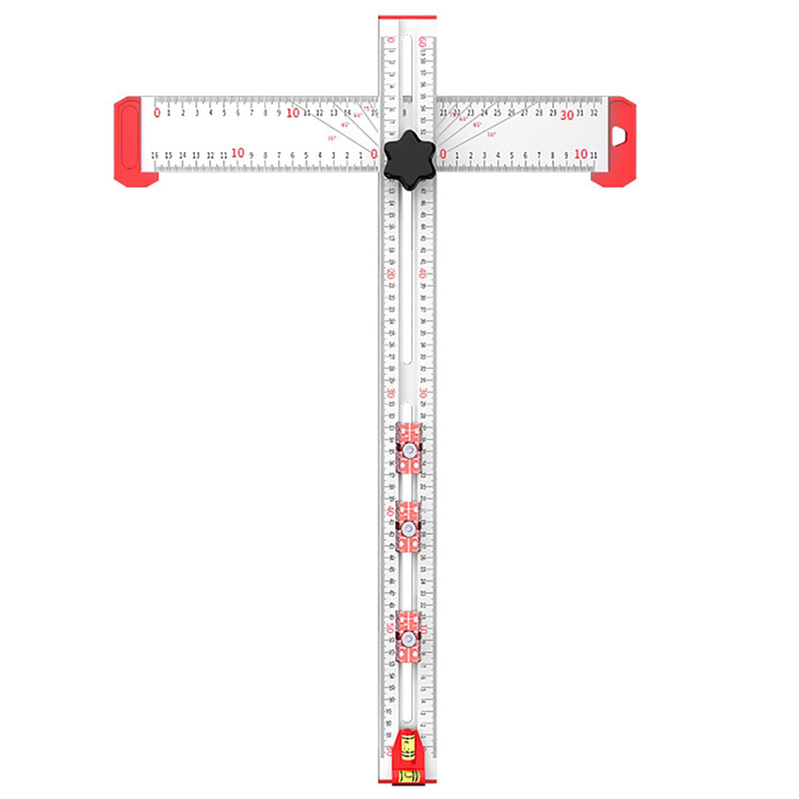 Polegas 4-in-1 Drilling Positioning T Square, Adjustable Woodworking Angle Tool