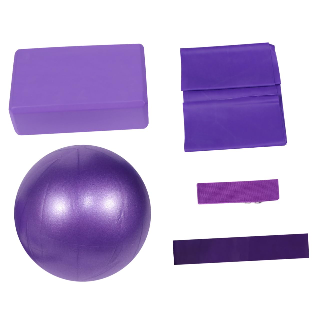 BCOATH 5 Pcs Home Fitness Yoga Yoga Resistance Bands Yoga Brick Stretch Complete Accessories for Strength Balance Flexibility