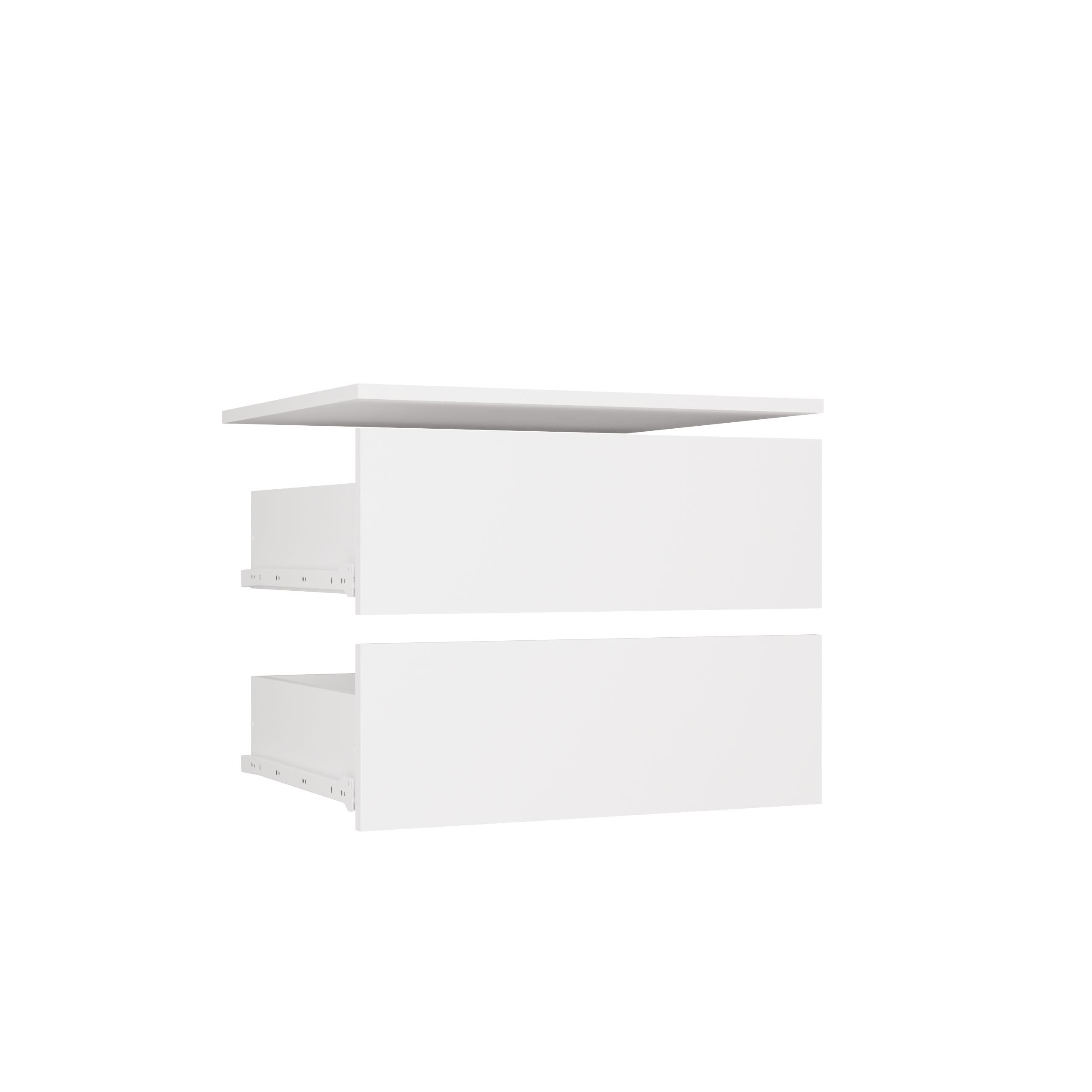 CDF Schubladenmodul Weiß 2 Schubladen – Einsatz für Kleiderschrank, Schubladeneinsatz Garderobe, Schrank Organizer, Schubladenblock für Kleiderschrank System, 2er Set Einsatzmodul