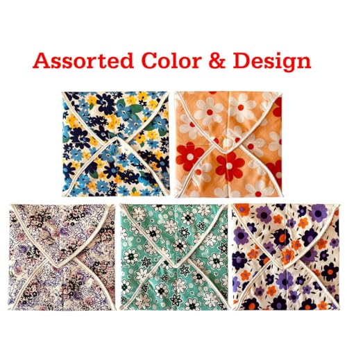 Image of Roti Cover (Pack of 2) | Roti Rumal for Home & Travel | Roti Wrapping Cloth | Kitchen Roti Cloth | Chapati Cover for Casserole | Multicolor