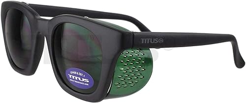 TITUS Gafas de seguridad de soldadura IR de estilo retro con escudo lateral plegable o ajuste OTG sobre gafas Rx IR3 IR5
