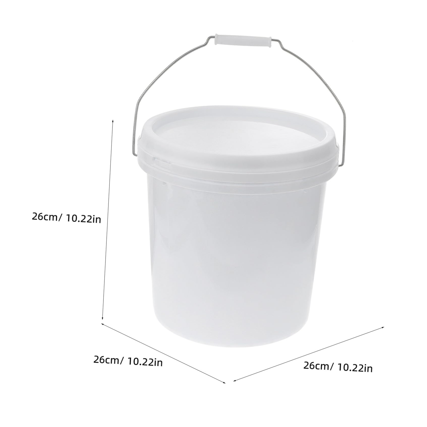 iplusmile Seau Portable 10l en Plastique Blanc Couvercle Étanche, Grosse Capacité et Seau d'eau Polyvalent pour Usage Domestique