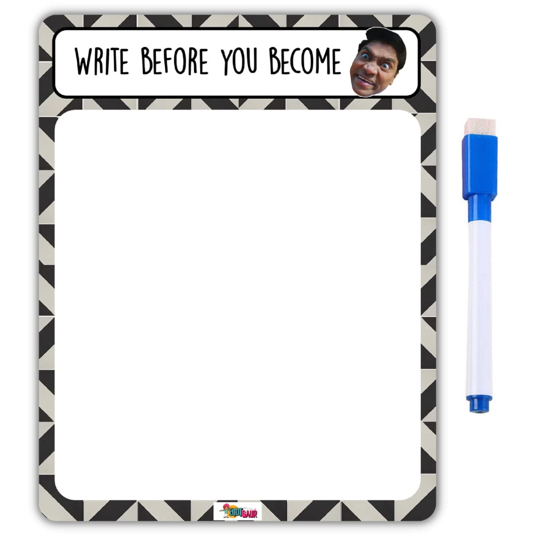 Gangaur Magnetic Fridge Memo- Write Before You Become Bhoola Flexible White board Sheet with marker (Rewritable Dry Erase)-image-6