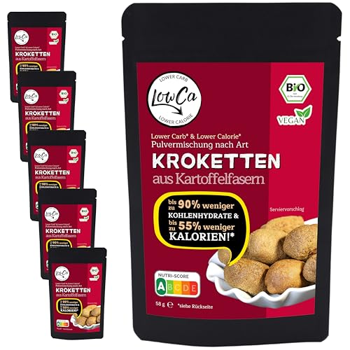 LOWER CARB KARTOFFELPRODUKTE | stark kohlenhydratreduziert | kalorienreduziert | protein- und ballaststoffreich | bio (6x Kroketten)