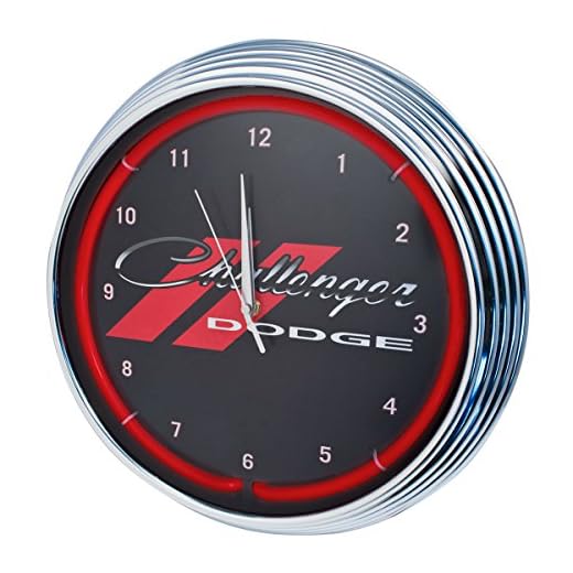 Blue Oval Industries Challenger Red Light Up Neon Wall Clock 15-Inch