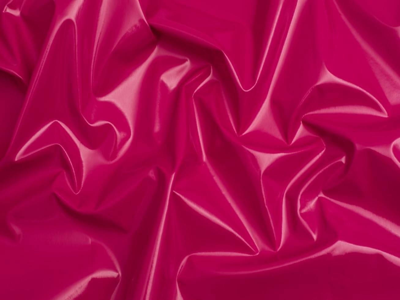 Minerva Cerise Pink Core Range Glossy Pvc Vinyl Fabric - Medium Weight & Suitable For Bag Making, Dressmaking, Upholstery - Approx Width: 140Cm / 56" - Sold Per Metre