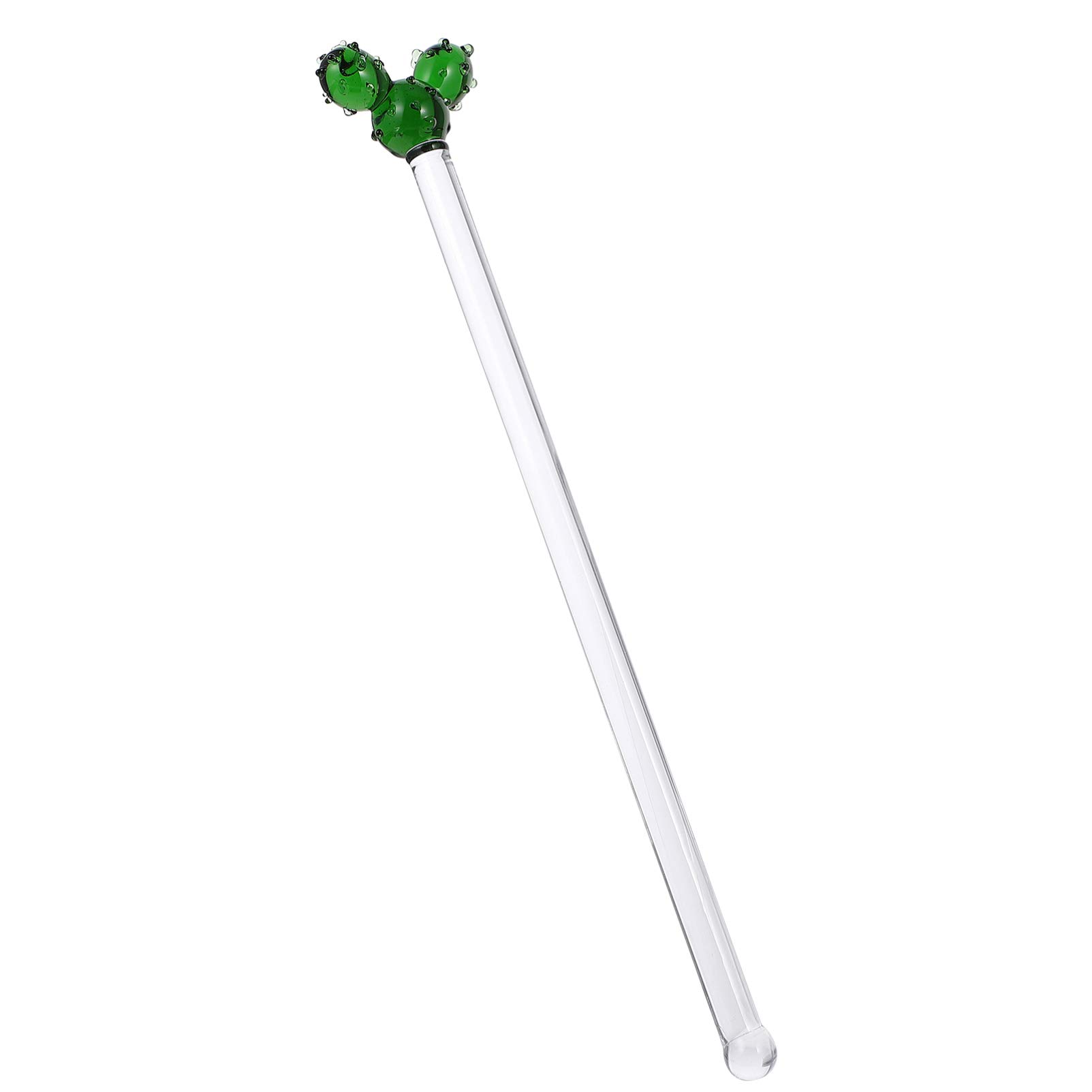 Hemoton Creative Long Handle Cactus Stirrer Crystal Material Drink Stirring Rod for Bar Restaurant