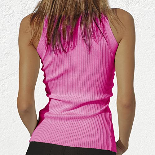 Image of Women Strapless Crop Top Sexy Hollow Out Twist Front Knitted Tank Tops Sleeveless Y2K High Neck Cut Out Sweater Vest