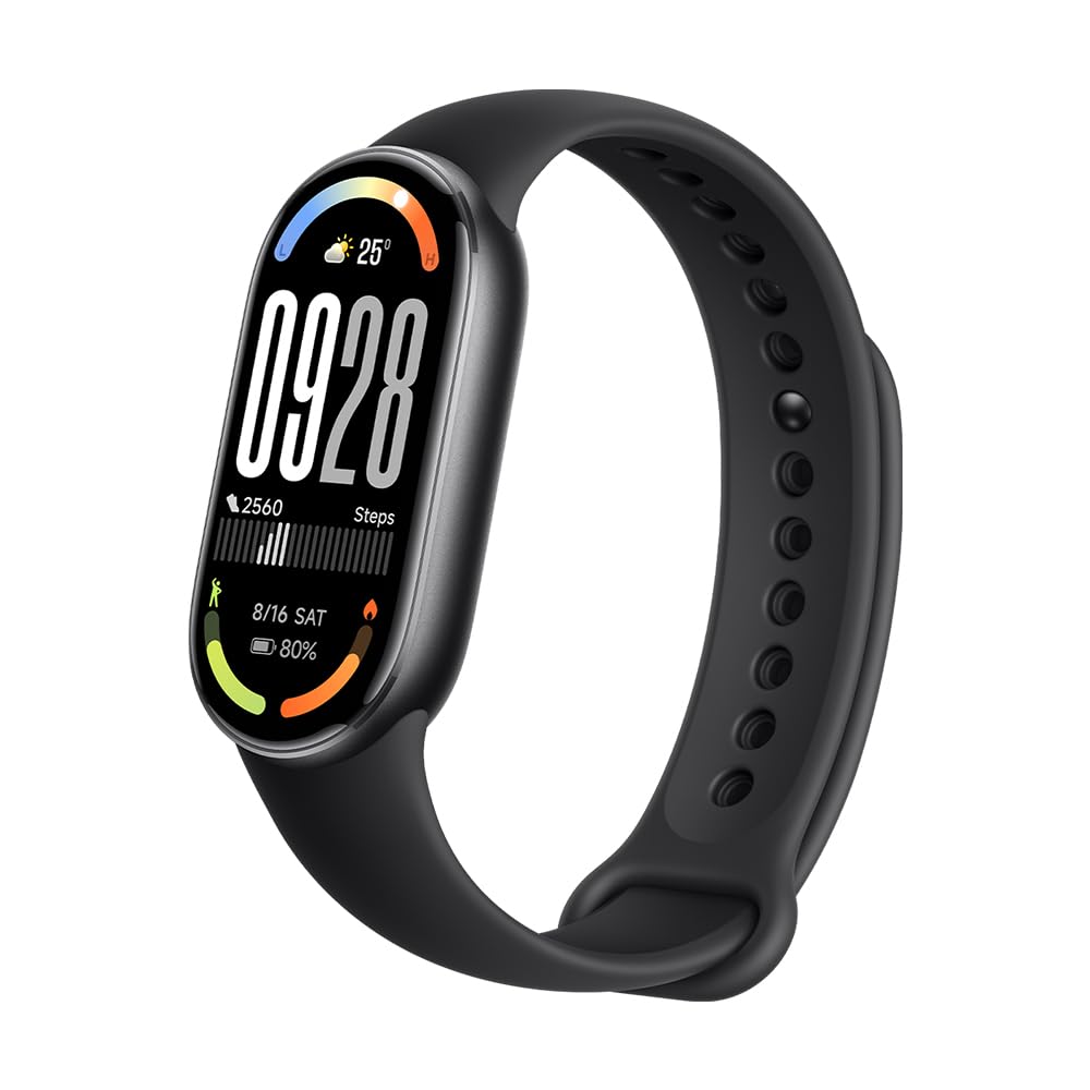Xiaomi Smart Band 10 (Fitness Tracker), 1.72" AMOLED display, multimateriale, autonomia 21 gg, ricarica rapida, 150+ sport, monitoraggio benessere e sonno, HyperOS 2.0, resistente 5ATM, Compass