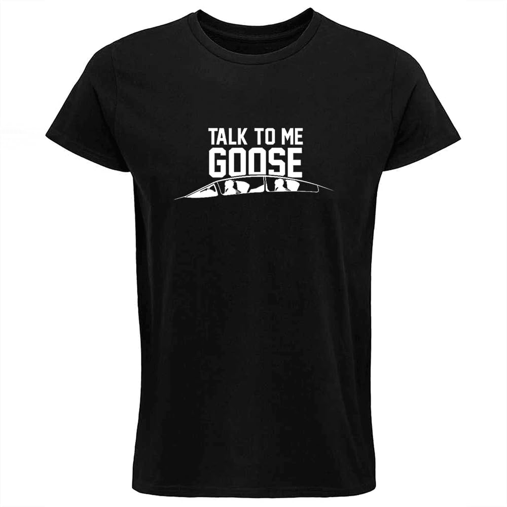 Fortune Talk to Me Goose Salogan Unisex Printed T-Shirt Black