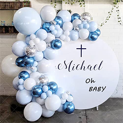 Image of 5 inch Metallic Blue Balloons, 100 pcs Thick Shiny Chrome Blue Latex Party Balloon (Metallic Blue)