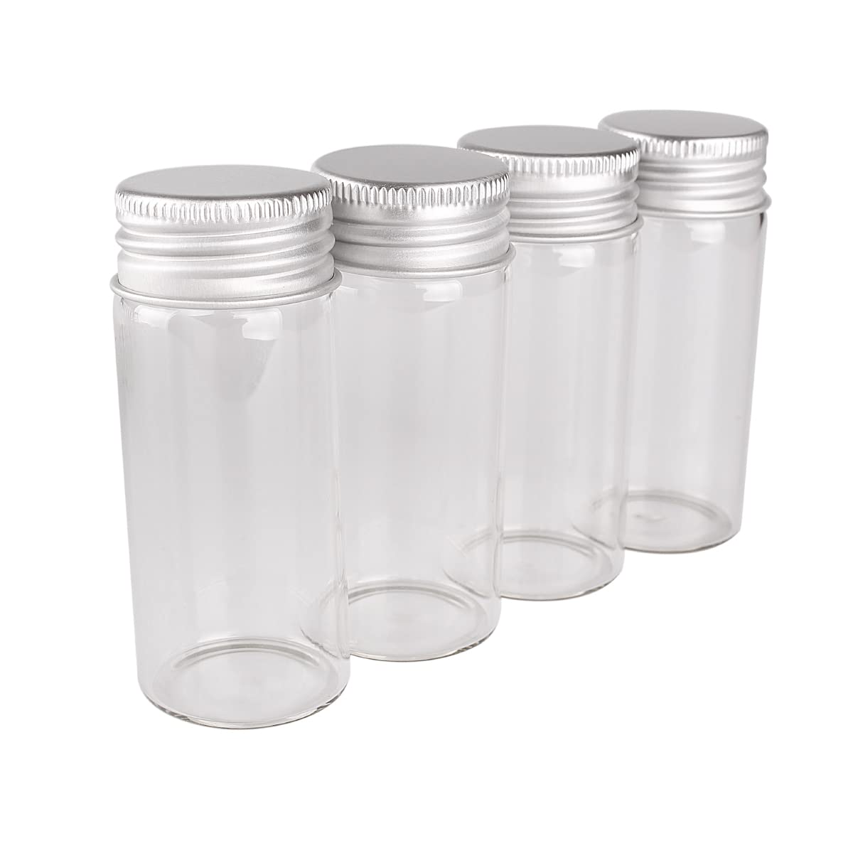 Amazon｜24個30ml-30x70mmアルミ蓋付き透明ガラス瓶、スパイス