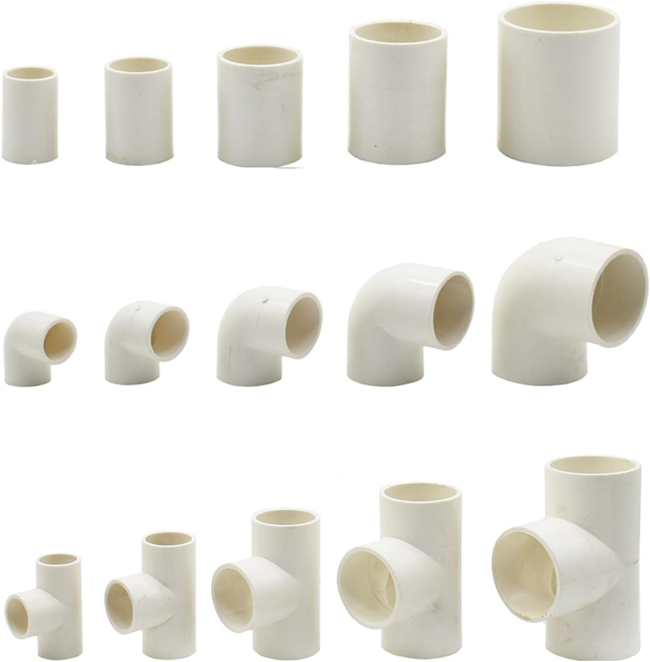 20/25/32/40/50/63/75mm Pvc Water Pipe Connector Tee Elbow Straight Coupler Water Splitter Supply Pipe Hot Melt Joint 1Pcs (Color : Tee, Size : 63mm)