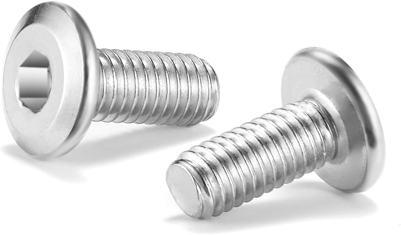 M6 x 15mm 20Pcs Flat Head Hex Socket Cap Screws Bolts, 304 Stainless Steel 18-8, Full Thread by SG TZH (with Hex Spanner)