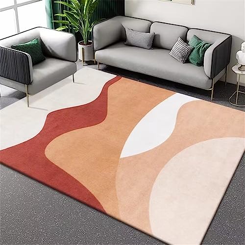 Tapis de salon petit format brun à rayures pour protéger vos sols
