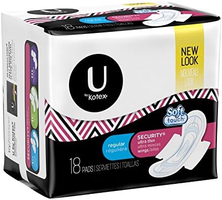 Kotex Ultra Thin Pads with Wings Regular, Unscented, 18 Count
