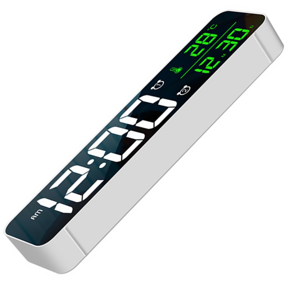 Ipetboom Reloj Despertador Digital LED Blanco Fecha y Temperatura