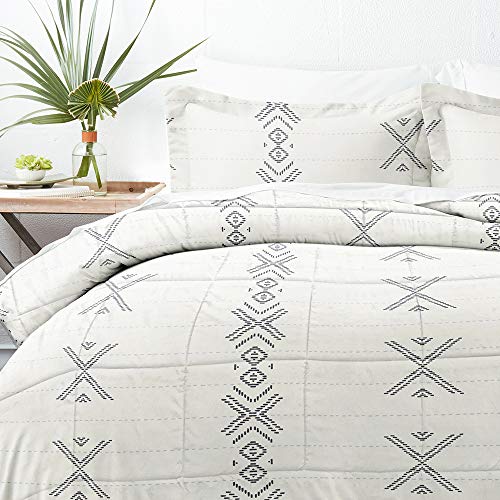 Linen Market Premium Down Alternative Urban Stitch Patterned Comforter Set King/California King Gray