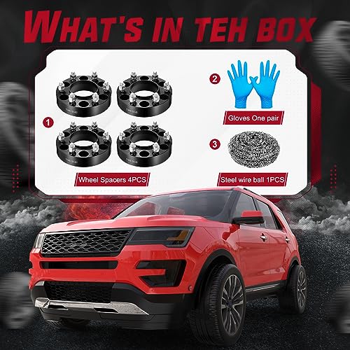 Image of BDFHYK 6x139.7mm Wheel Spacers 1.5 inch Hubcentric Wheel Spacer Compatible with Ranger Bronco,Forged 6 Lug Wheel Adapters M12X1.5 & 93.1 mm Hub Bore, Set of 4