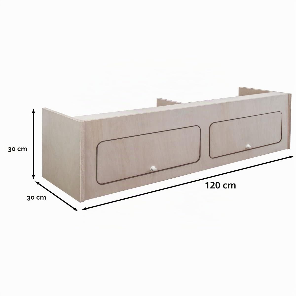 Wohnwagen Oberschrank Wohnmobil 120cm x 30cm x 30cm Camper Hängeschrank Birkensperrholz Trennwand Möbel Stauraum Leichtgewichtig Unbehandelt Soft-Close Druckknöpfe Vorgebohrte Löcher Befestigungssatz