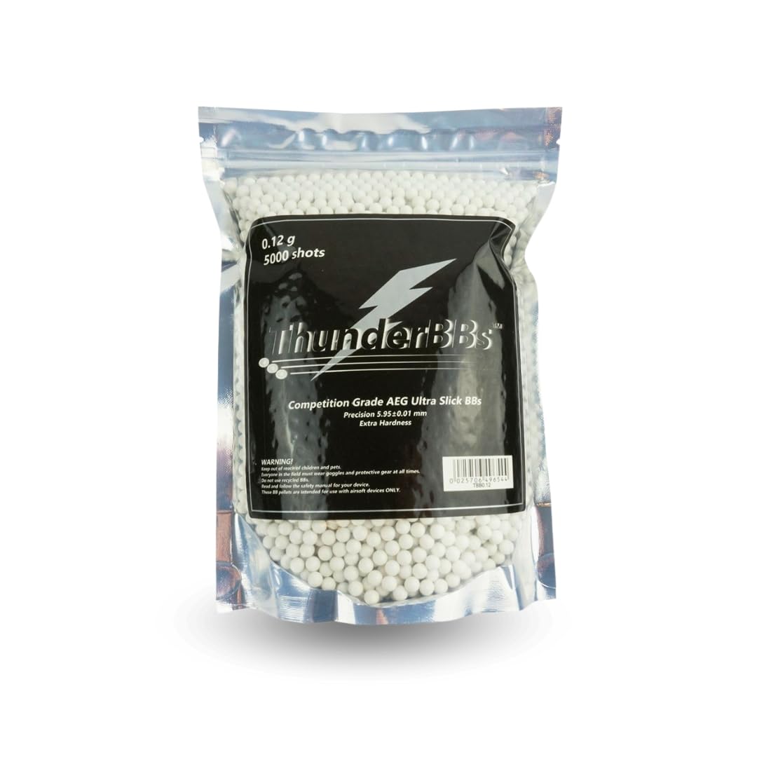 ThunderBBs TBB0.12 Airsoft BBS 0.12G, White or Brown or Yellow, 5000 Rounds/Bag
