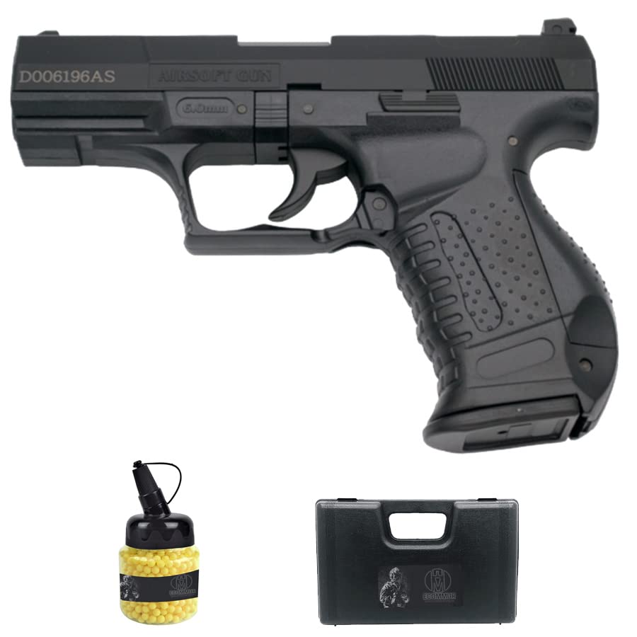 HFC 120N Negra (Muelle) | Pistola de Airsoft Calibre 6mm + maletín + munición Bolas PVC
