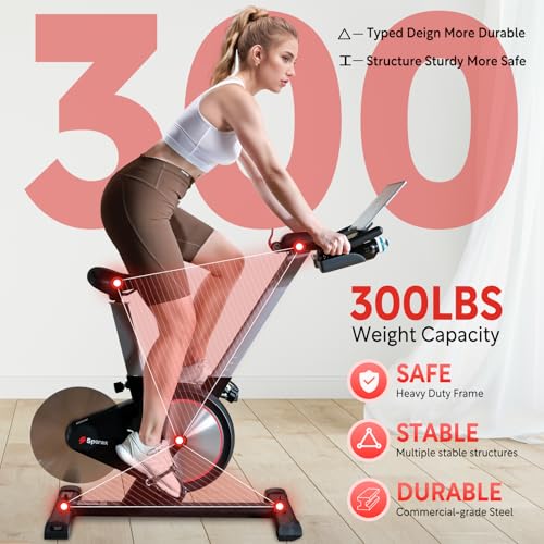 Sperax Magnetic Exercise Bike with App - Home Stationary Bike for Up to 300lbs with Comfortable Seat Cushion