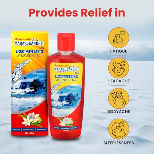 Image of Baidyanath Ayurved Mahasugandhit Tail (500 ml) - Ayurvedic Oil | Helps To Calms The Mind, Induces Deep Relaxation | For Natural Sleep, Relieves Stress, Anxiety, Tension And Headache