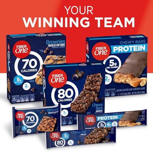 Fiber One 80 Calorie Chewy Bars, Chocolate, Snack Bars, 5 Ct, 4.1 oz
